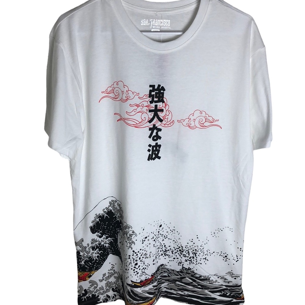 Japan Wave Island Short Sleeve Shirt Size L